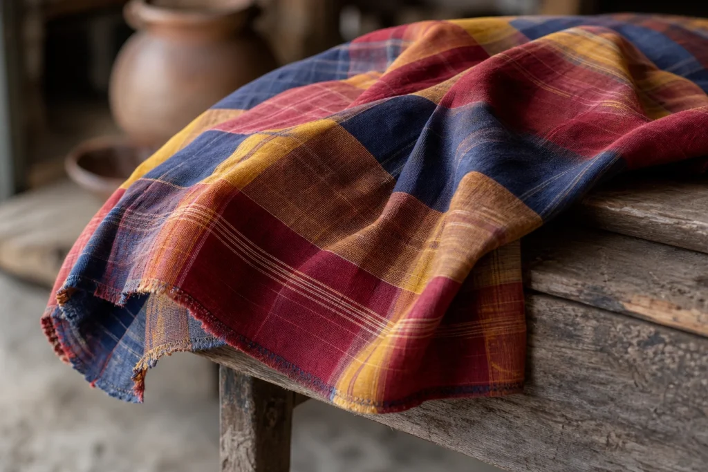 Conseils pratiques pour l’entretien du tissu coton madras rouge jaune bleu