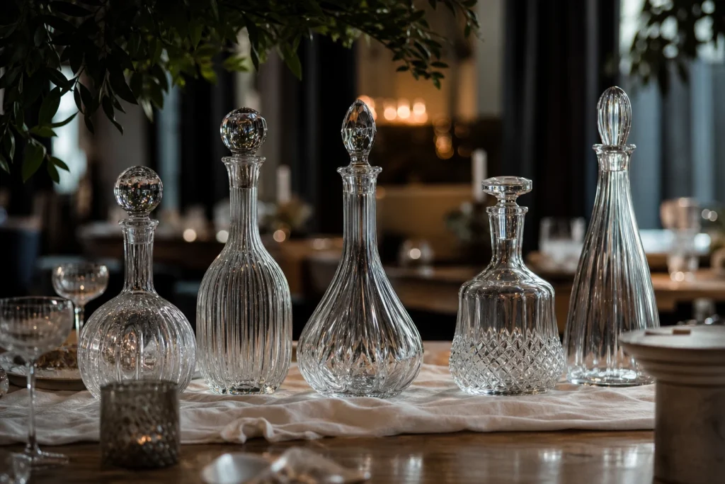 Les plus belles carafes pour une table de réception élégante