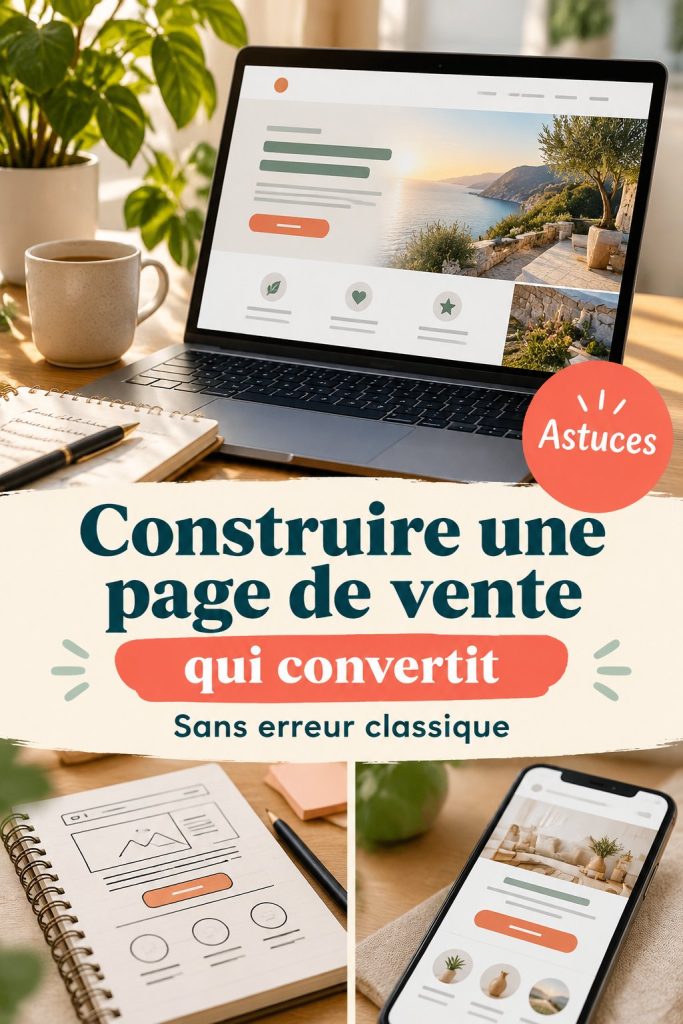 Exemple de page de vente bien conçue qui attire l'attention des clients